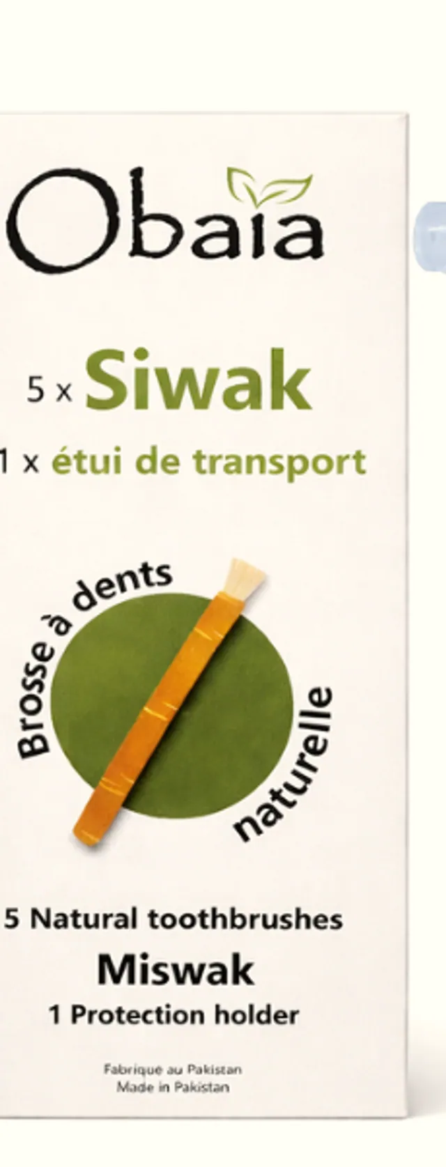 Obaia siwak carton in French and English