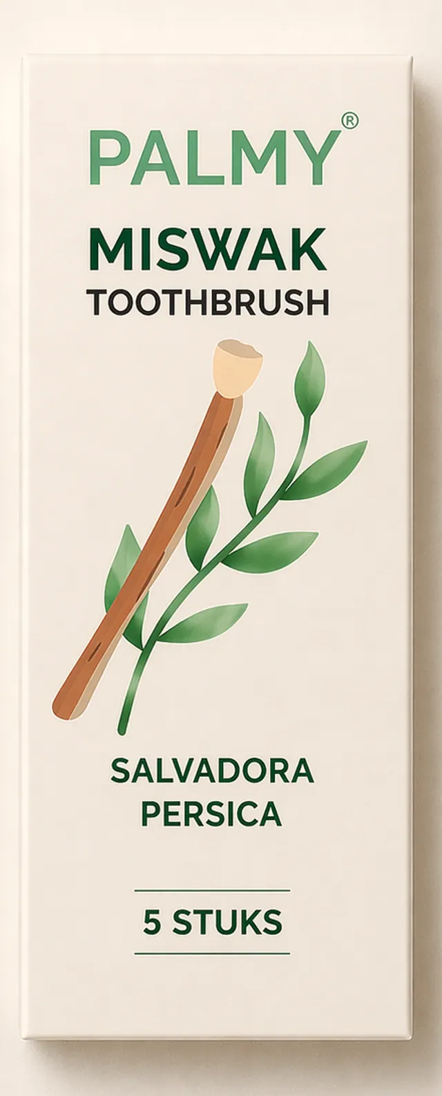 PALMY miswak toothbrush carton naming Salvadora persica