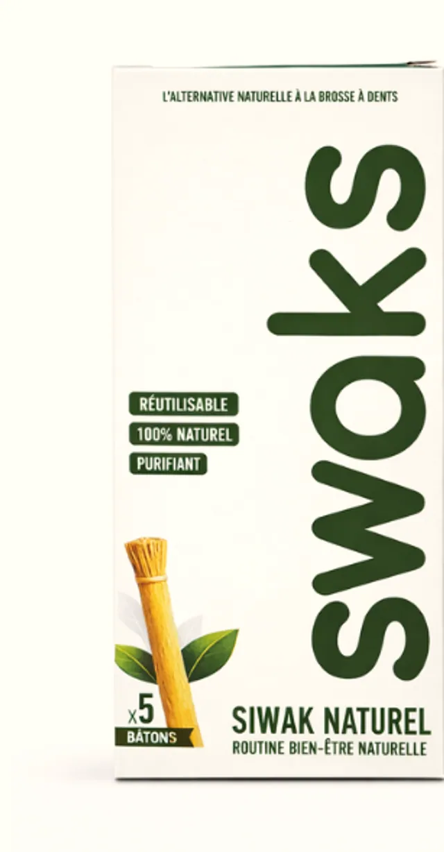SWAKS natural siwak carton with oversized wordmark